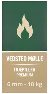 Afhentet - 1 palle Vedsted Mølle Træpiller - 6 mm - 10 kg - Midlertidig udsolgt